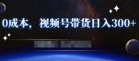 零基础视频号带货赚钱项目，0成本0门槛轻松日入