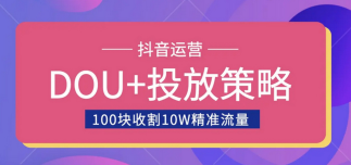 小马哥-Dou+投放实操课，抖加投放，随心推，付费