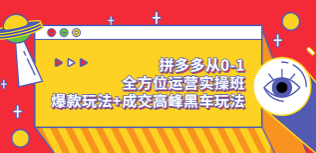 永恒：多多从0-1全方位运营实操班