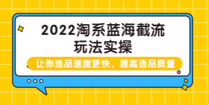 2022淘宝蓝海截流玩法实操