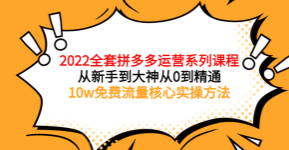 2022拼多多全套核心实操课程