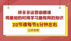 拼多多运营必修课