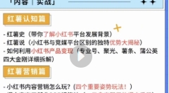 小红薯【私家课】0-1小白运营认知提升【天诺老