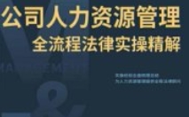 公司人力资源管理全流程法律实操精解 202409 何泽